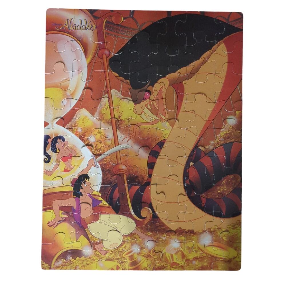 Golden Disney's Aladdin 63-Piece Jigsaw Puzzle 10.5×15" Complete Jasmine Snake